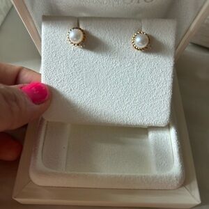 Mikimoto Classic Pearl and Gold Stud Earrings